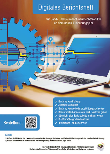 Digitales Berichtsheft für Land- und Baumaschinen-Mechatroniker/innen